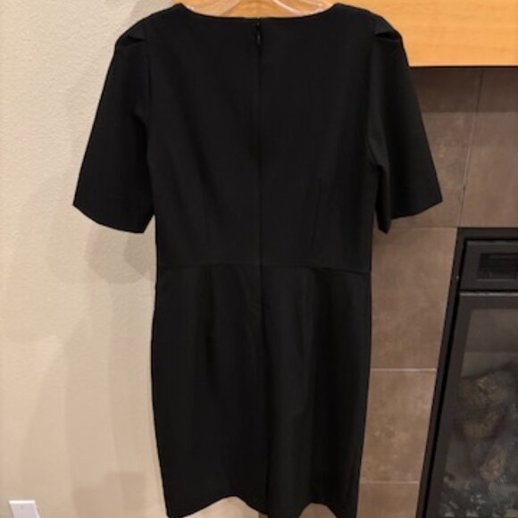 ANN TAYLOR The Petite Elbow Sleeve Square Neck Dress Seasonless Stretch Sz 6P - Picture 3 of 12